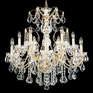 Century 12 Light Chandelier Silver Clear Heritage Crystal