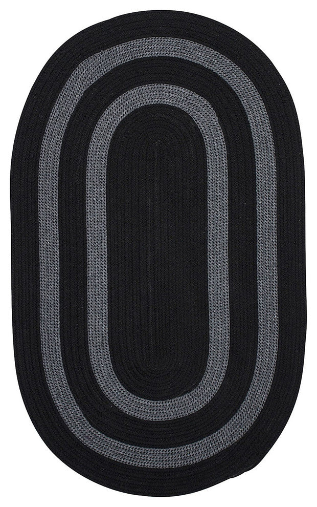 Colonial Mills Graywood GW13 Black Bordered Area Rug, Round 10'x10'