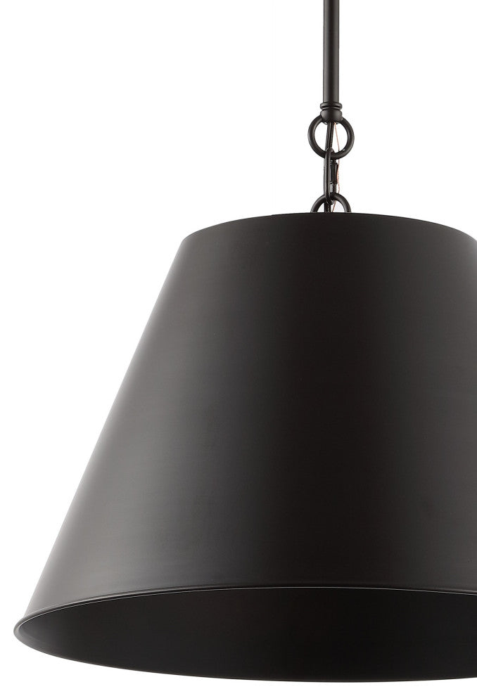 Harper Industrial Farmhouse Iron LED Pendant, Oil Rubbed Bronze, 17.88"
