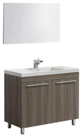 Aquamoon Ocean Modern Bathroom Vanity Set, Maple, 39 1/8", Milan Chrome Faucet
