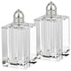 Handcrafted Optical Crystal and Silver Large Size Salt and Pepper Shakers