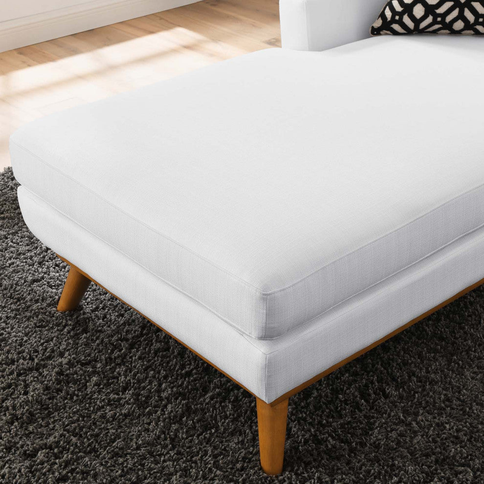 Accent Sofa Chaise Chair, Fabric, White, Modern, Living Lounge Hotel Hospitality