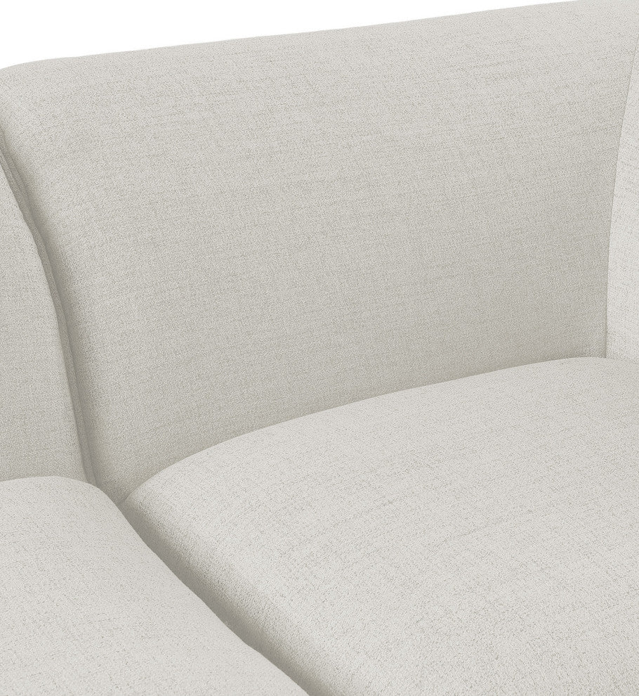 Miramar Linen Textured Fabric Upholstered Armless Chair, Cream