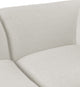 Miramar Linen Textured Fabric Upholstered Armless Chair, Cream