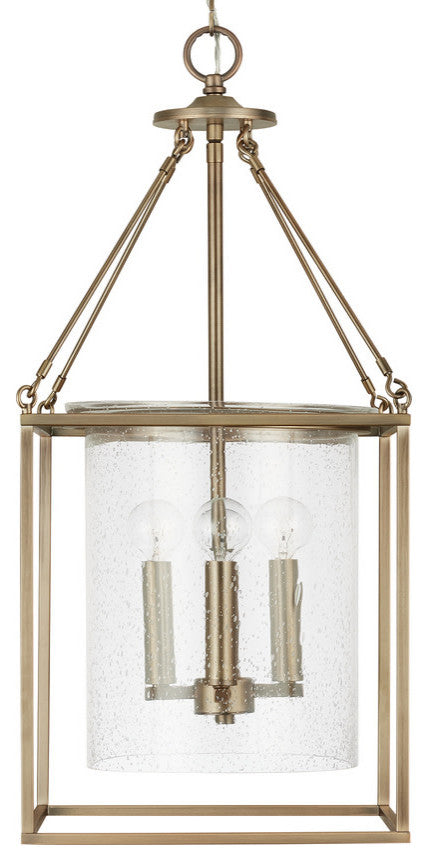 Capital Lighting 532843 4 Light 11-3/4"W Taper Candle Pendant - Aged Brass