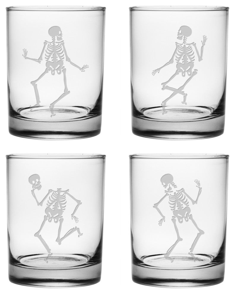 Dance of the Dead 4-Piece Rocks Glass Set