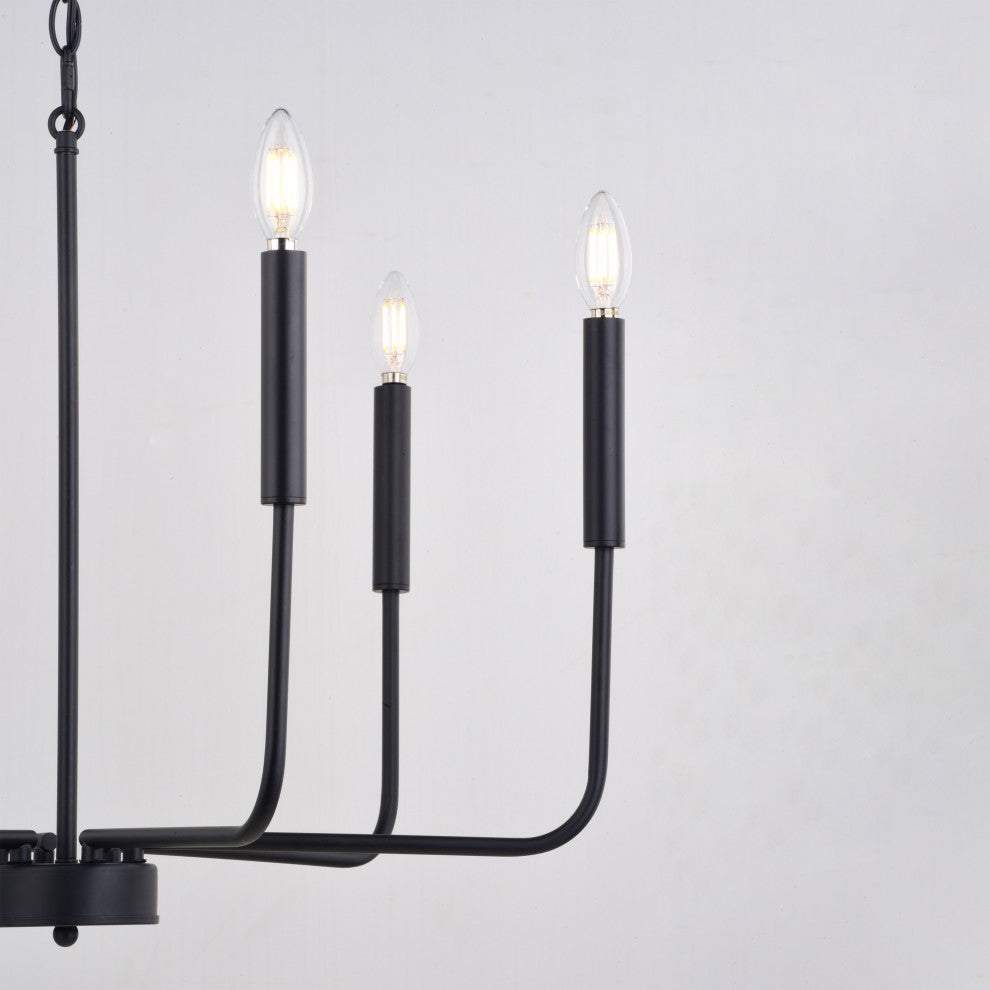 Beldon 6-Light Black Contemporary Chandelier Candelabra