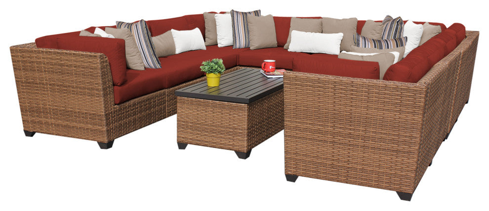 Laguna 11 Piece Outdoor Wicker Patio Furniture Set 11a