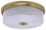 17" 4-Light Flush Mount Light, New Age Brass, White Marble Glass