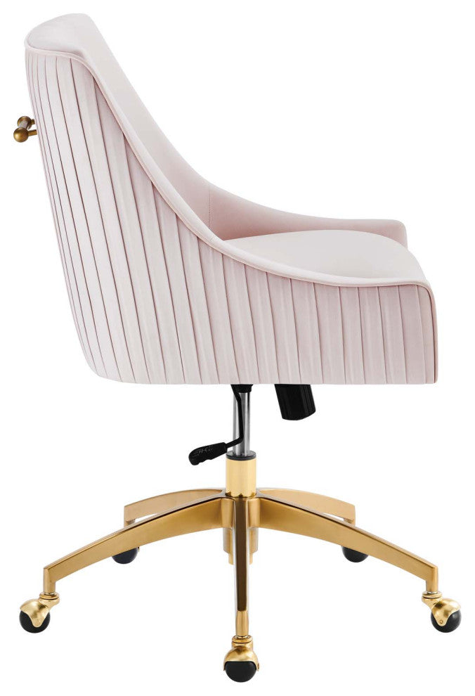 Discern Performance Velvet Office Chair, Pink