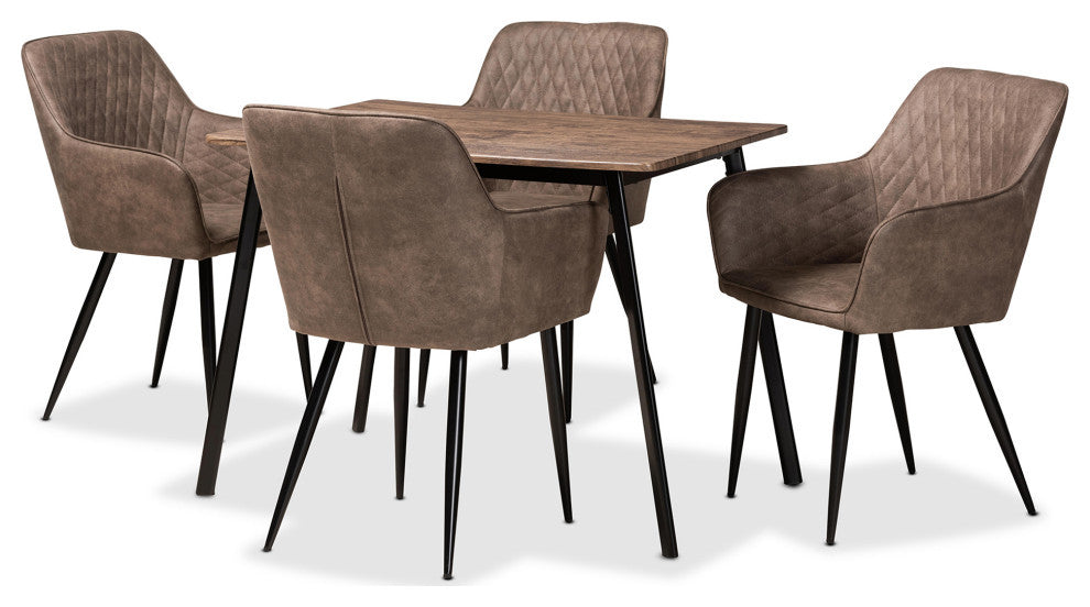 Chae Transitional 5-Piece Dining Set, Black