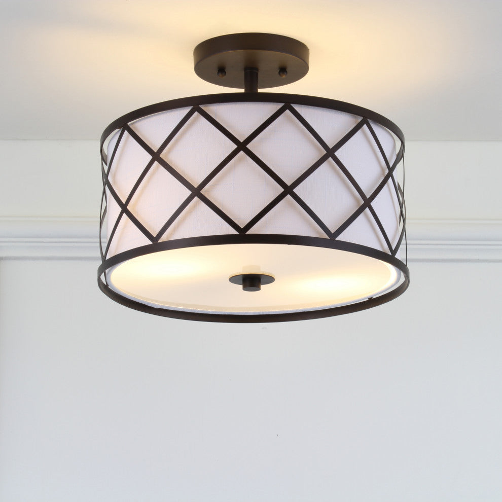 Elizabeth Metal LED Flush Mount, 13.25", Oil Rubbed Bronze