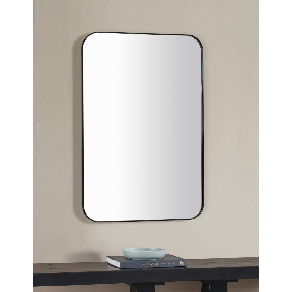 Glencoe 24 X 36 Rectangular Iron Black Framed Wall Mirror