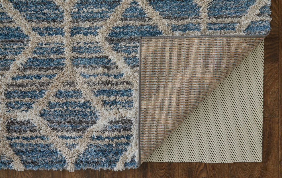 Weave & Wander Caide Contemporary Rug, Blue, 10'x14'