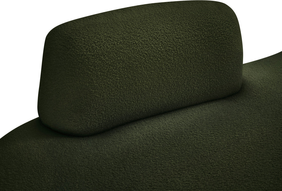 Argyle Upholstered Chaise/Loveseat, Green, Teddy Fabric