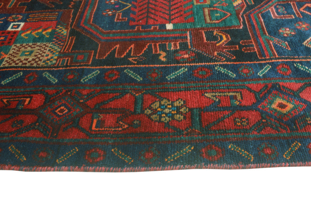 Fine Vintage Distressed Payton Charcoal/Red Runner, 3'11x10'8