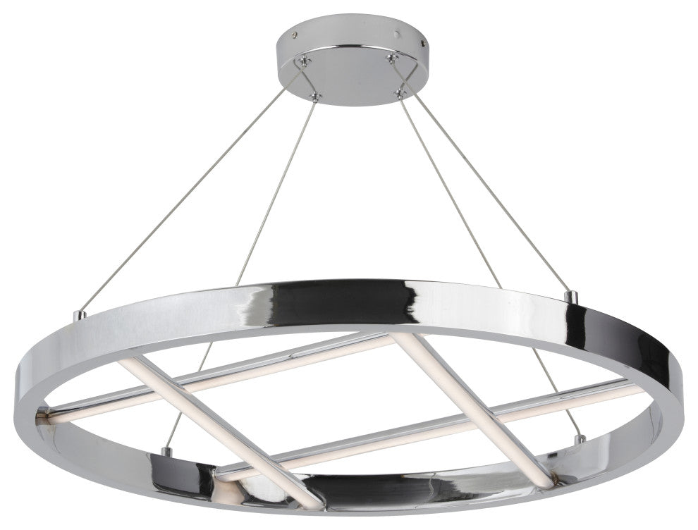 Dante Modern 1 Light Polished Chrome White Metal Pendant