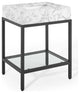 Kingsley 26" Black Stainless Steel Bathroom Vanity - Black White