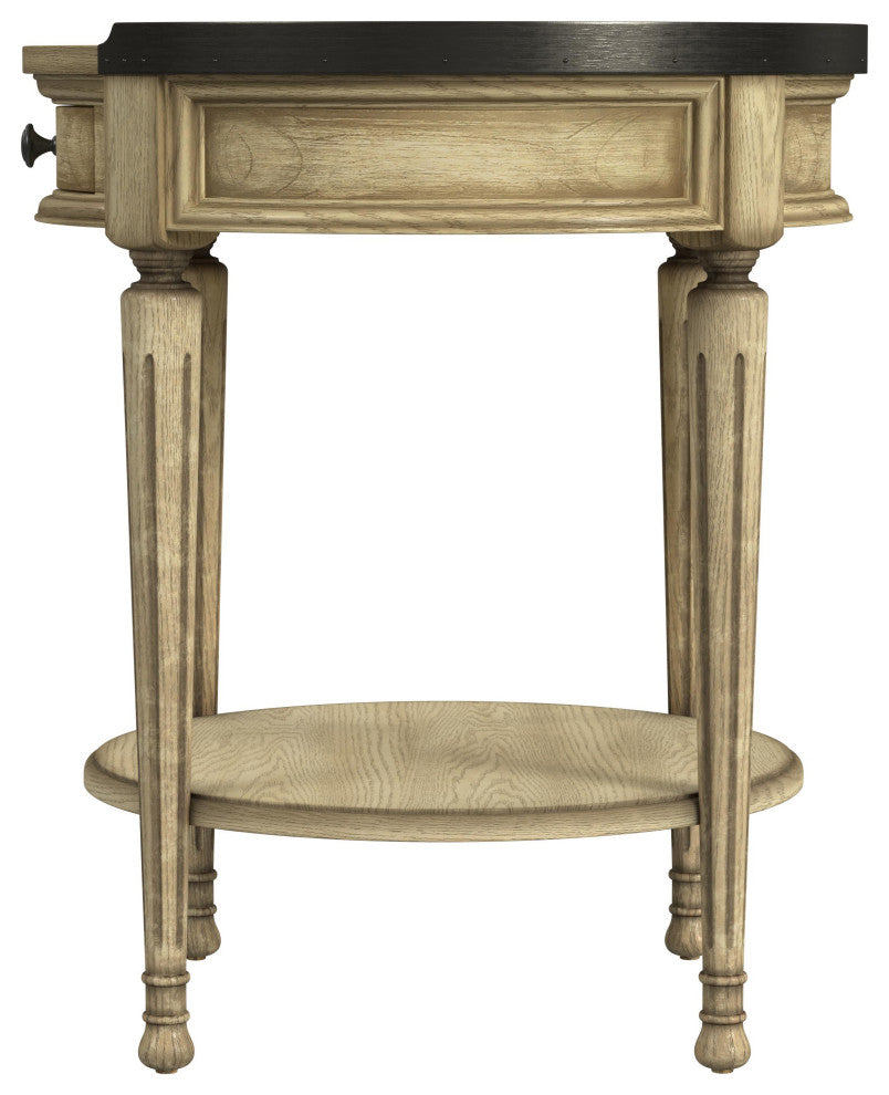 Sampson  Accent Table with Storage, Antique Beige