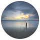 Stormy And Dark Sea Sunset, Seashore Large Disc Metal Wall Art, 23"