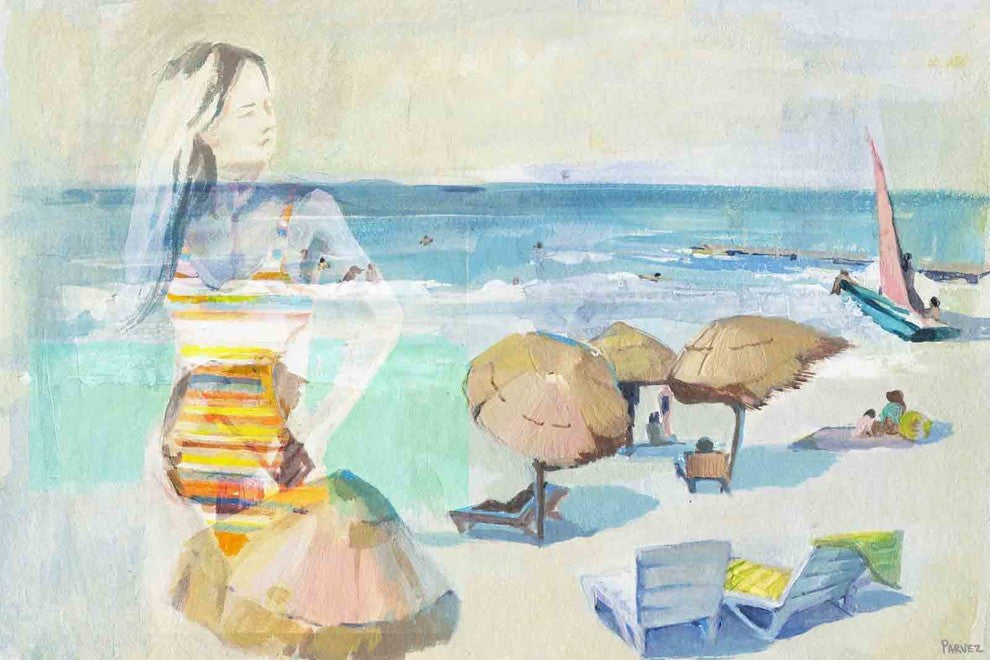 "Summer Days Remembered" Painting Print on Wrapped Canvas, 36"x24"