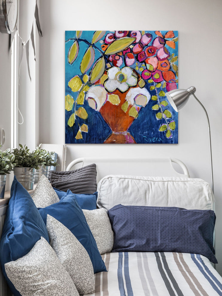"Majestic Bouquet" Painting Print on Wrapped Canvas, 48"x48"