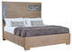 Driftwood Transitional Wooden Bedframe With Inset Panel, Queen