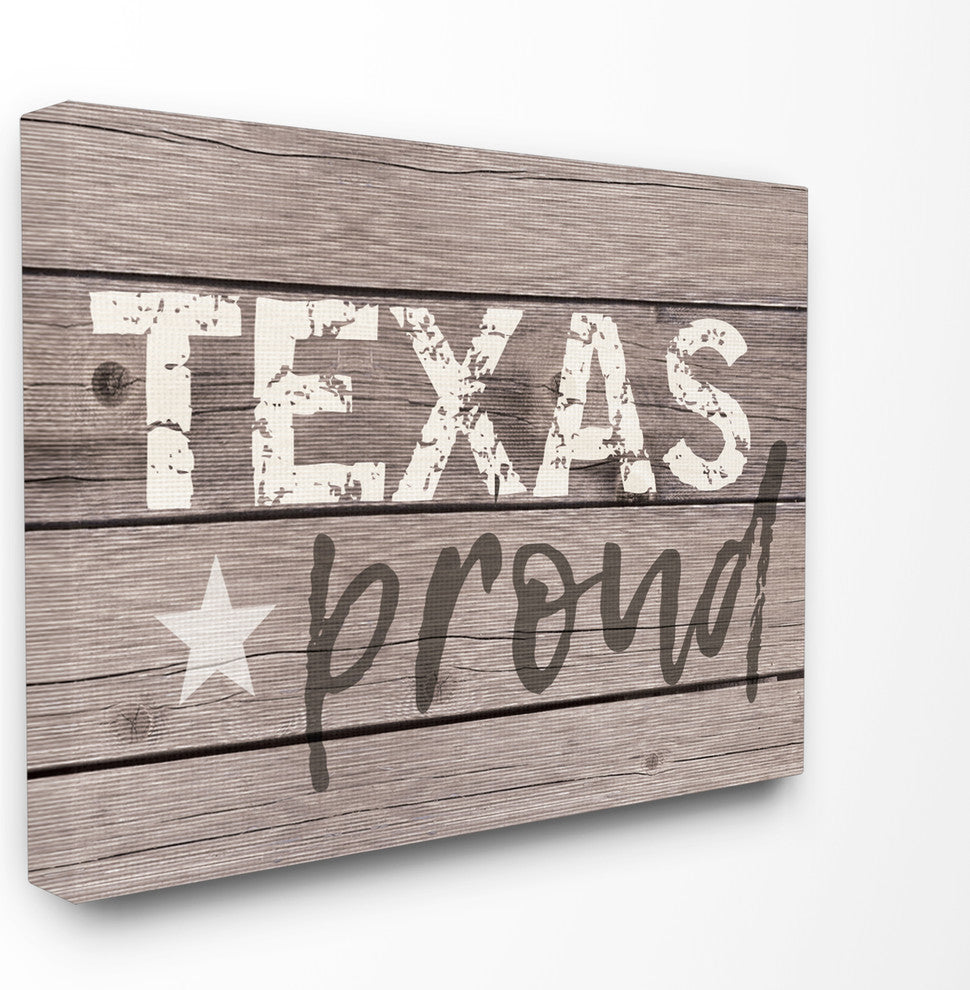 Stupell Industries Texas Proud Typography Lone Star, 24 x 30