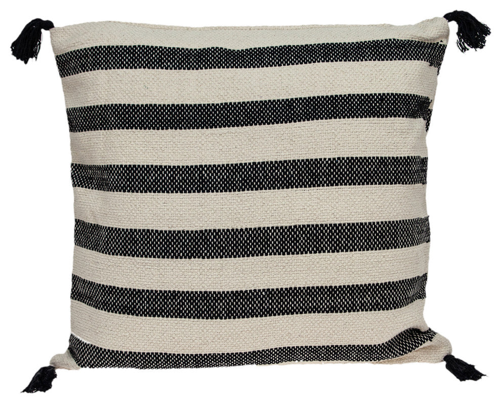 Parkland Collection Cruza Transitional Beige Pillow Cover With Poly Insert, 24"