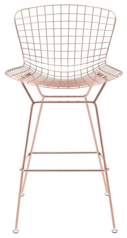 Wire Bar Chair, Rose Gold, Set of 2
