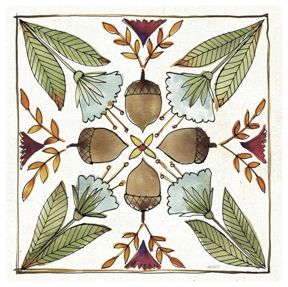 "Festive Foliage VII" Digital Paper Print by Anne Tavoletti, 26"x26"