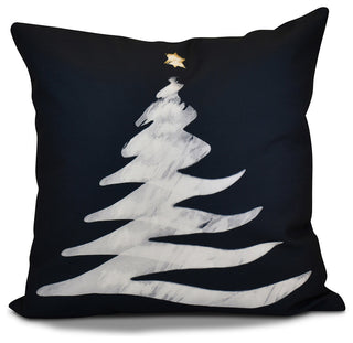 Decorative Holiday Pillow Geometric Print, Navy Blue, 26"x26"