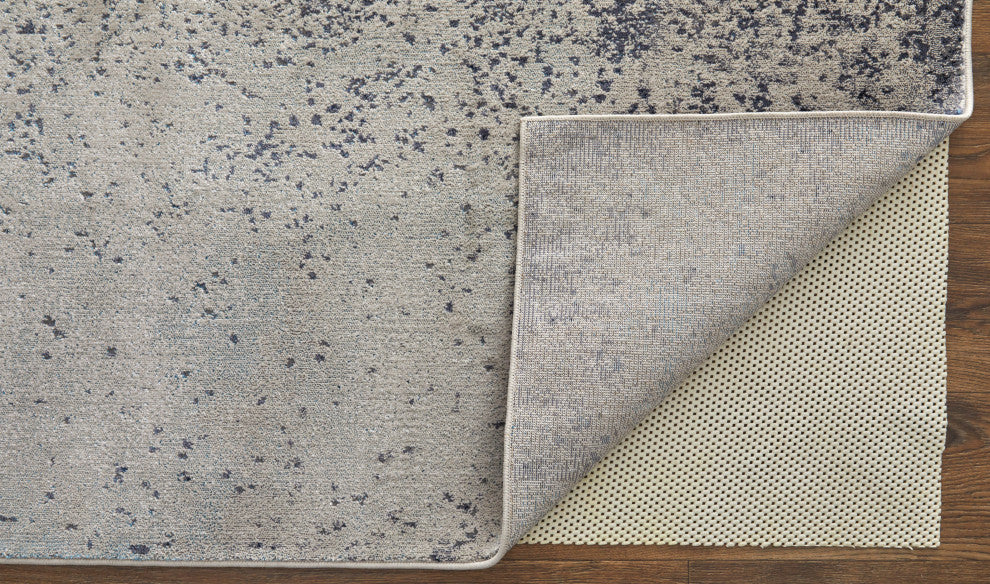 Oria Industrial Abstract Area Rug, Ivory/Blue, 8'x10'