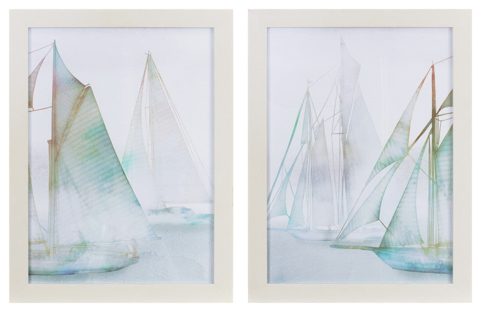 Framed Watercolor Sailboat Print, 2-Piece Set