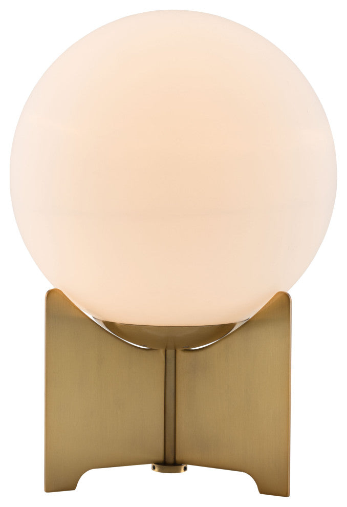 Pearl Table Lamp White & Brushed Brass