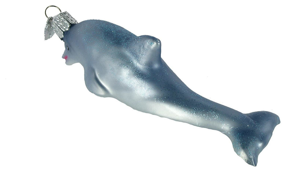 Old World Christmas 12187 Playful Dolphin Blown Glass Ornament