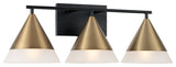 Capital Lighting 151931 Avant 3 Light 26"W Vanity Light - Aged Brass / Black