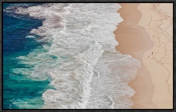 "Where The Ocean Ends" Framed Canvas Giclee by Andreas Feldtkeller, 23x14"