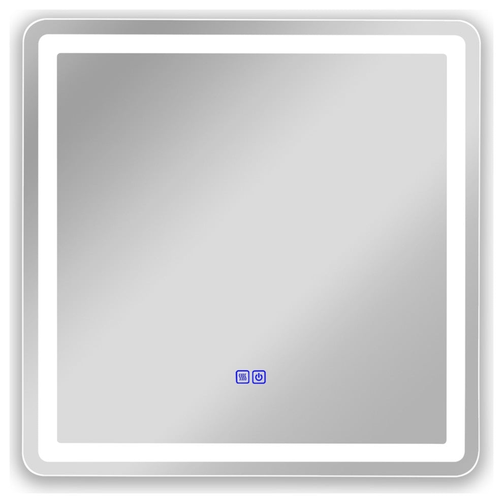 Luminosity Back Lit Square Touchscreen Led Mirror, 24" Wide