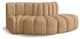 Arc Velvet Upholstered 3-Pc. S-Shaped Modular Sectional, Camel