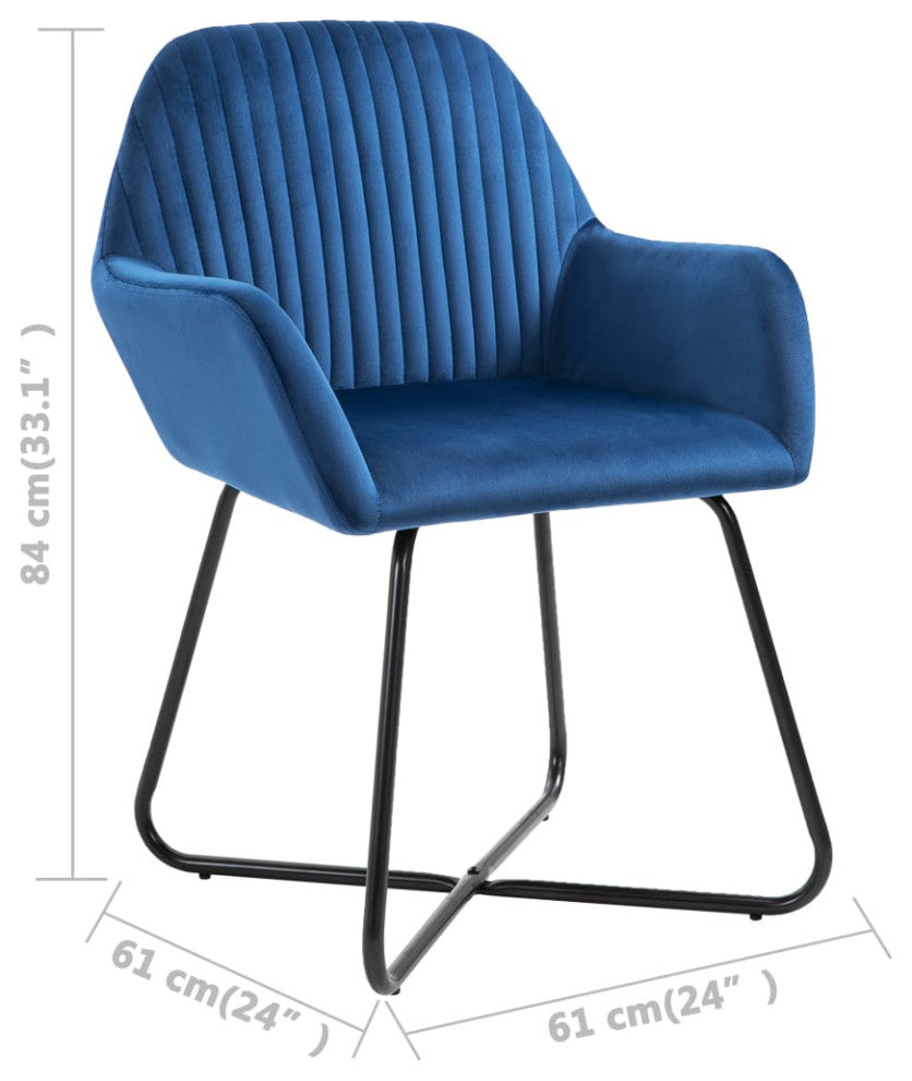 vidaXL Dining Chairs 4 pcs Blue Velvet