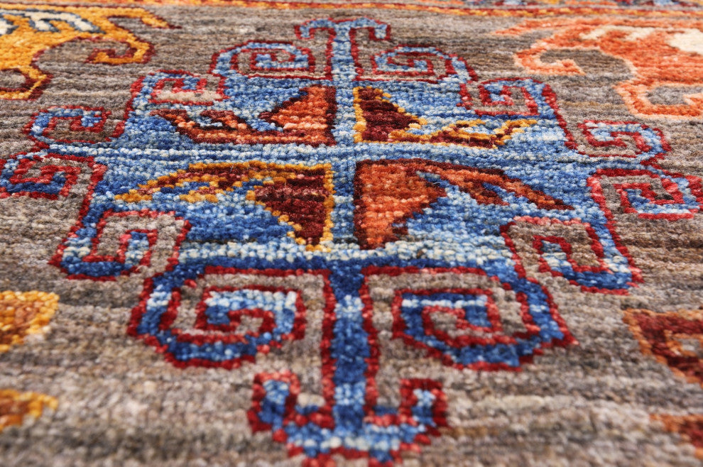 3' 11" X 5' 5" Super Kazak Khorjin Hand-Knotted Wool Rug Q5679