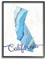 Stupell Industries California Agate Blue US State Design, 24 x 30