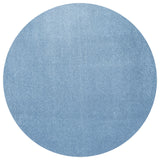 Haze Solid Low-Pile Classic Blue 8' Round Area Rug