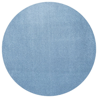 Haze Solid Low-Pile Classic Blue 8' Round Area Rug