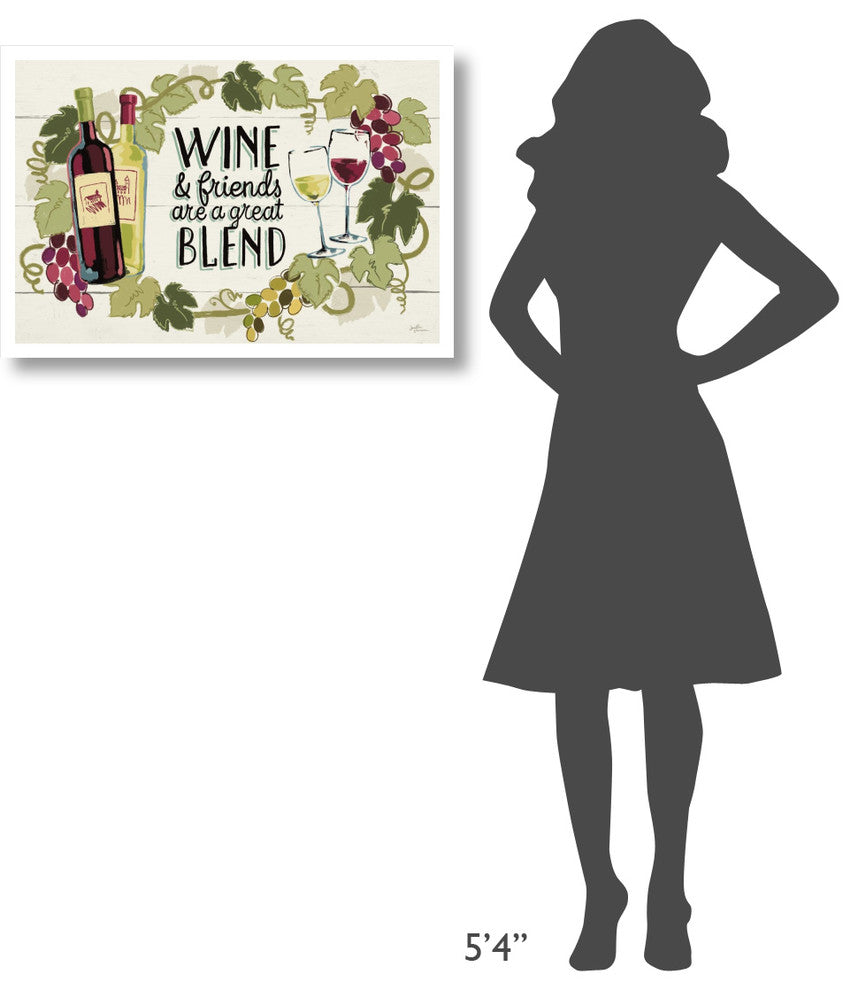 "Wine and Friends I" Digital Paper Print by Janelle Penner, 32"x22"