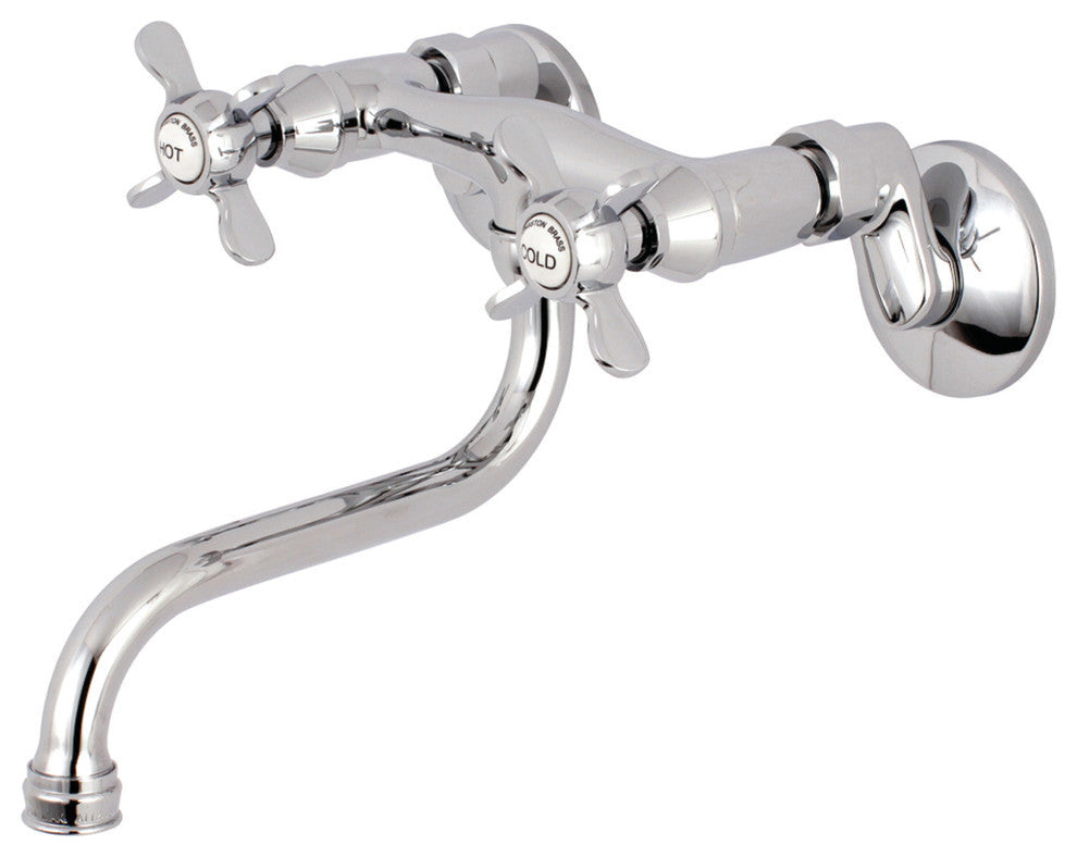 Kingston Brass Adjustable Center Wall Mount Bathroom Faucet, Polished Chrome