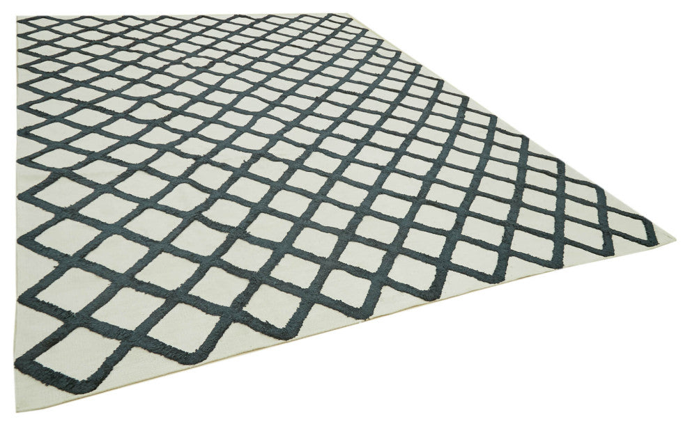 Rug N Carpet - Hand-knotted Modern Design 9' 0'' x 12' 0'' Flatweave Kilim Rug