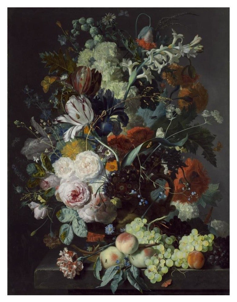 "Still Life with Flowers and Fruit, c. 1715" Print by Jan van Huysum, 14"x18"
