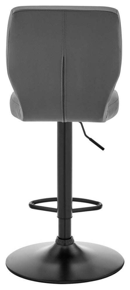 Bardot Adjustable Faux Leather Swivel Bar Stool, Gray